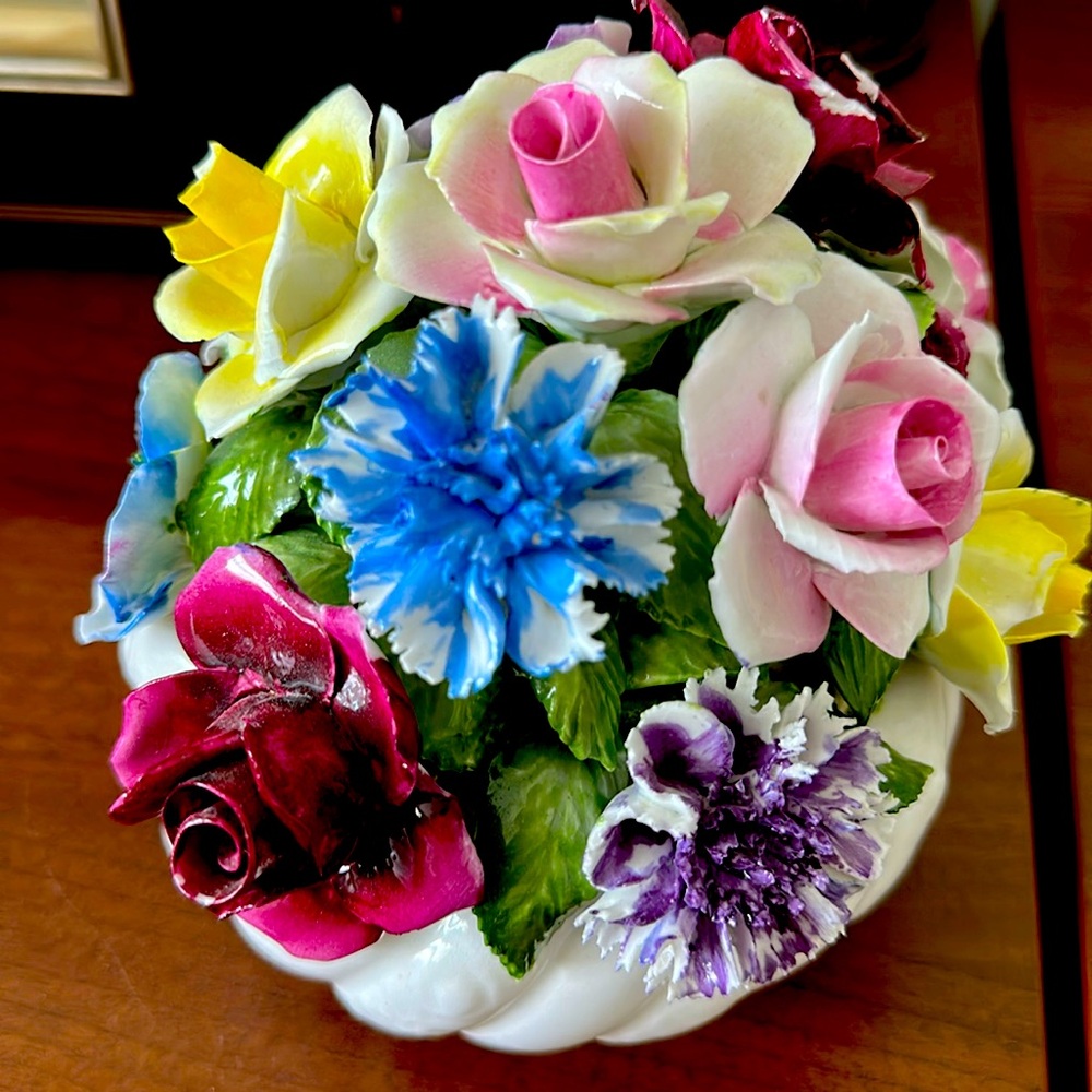 Vintage Staffordshire Radnor Handmade Bone China Floral  Arrangement England